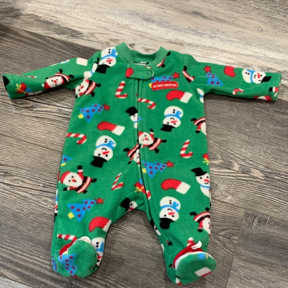 Green Christmas Themed Kids One Piece